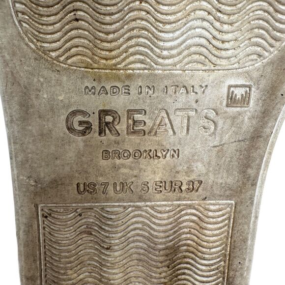 Greats Brooklyn Leather Sneakers Shoes Women’s US 7 Black Round Toe Lace Up - Picture 8 of 9